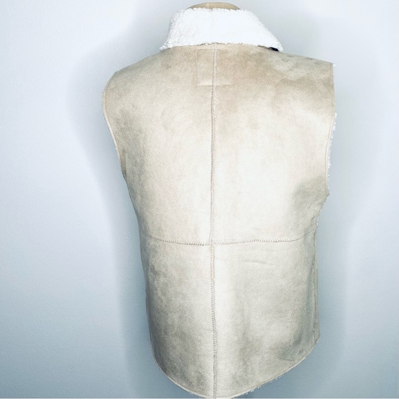 DYLAN LA True Grit Shearling Sherpa Faux Suede Vest tan XL - Picture 4 of 7